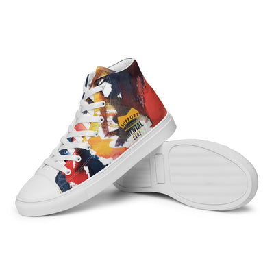 "Support Dental Care" Women's high top canvas shoes - Art work